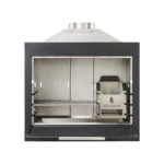 BI Single Black grillinsats lämplig för inbyggnad i en utomhuskamin eller öppen spis.