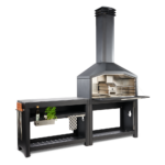 Braaimaster FS Duo Black complete opstelling met dubbele kookzone en accessoires.