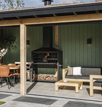 fs duo black braaimaster in veranda met isolatie