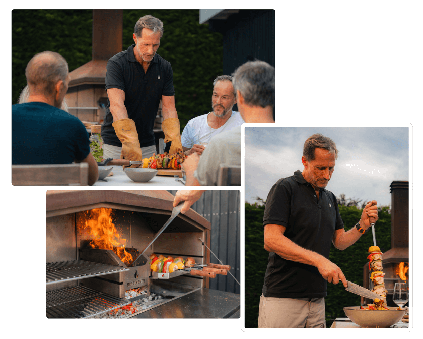 grillmoment grillmästare spett grönsaker brandhandskar